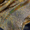Iridescent Gold Snake Foil on Black Nylon Spandex 4-Way Stretch