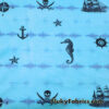 Pirate Print Knit Fabric by the Yard – End of Roll Piece, Sold as is