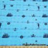 Pirate Print Knit Fabric by the Yard – End of Roll Piece, Sold as is