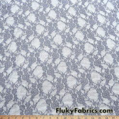 Silver Light Gray 4-Way Stretch Lace Fabric – Lightweight and Sheer
