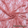 Light Coral 4-Way Stretch Lace Fabric – Lightweight and Sheer