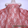 Light Coral 4-Way Stretch Lace Fabric – Lightweight and Sheer