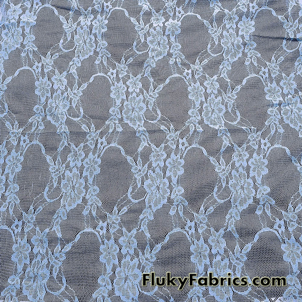 Baby Blue 4-Way Stretch Lace Fabric – Lightweight and Sheer