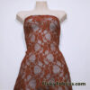 Dark Rust 4-Way Stretch Lace Fabric – Lightweight and Sheer