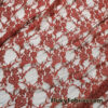 Dark Rust 4-Way Stretch Lace Fabric – Lightweight and Sheer