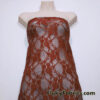 Dark Rust 4-Way Stretch Lace Fabric – Lightweight and Sheer