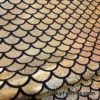 Golden Holo Mermaid Scales Fabric: Gold on Black 4-Way Stretch Nylon Spandex