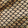 Golden Holo Mermaid Scales Fabric: Gold on Black 4-Way Stretch Nylon Spandex