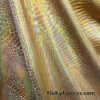 Iridescent Gold Snake Foil on Gold Nylon Spandex 4-Way Stretch