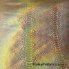 Iridescent Gold Snake Foil on Gold Nylon Spandex 4-Way Stretch