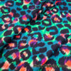 Shades of Green Tie Dye Style Colorful Leopard Print Nylon Spandex Fabric