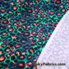 Shades of Green Tie Dye Style Colorful Leopard Print Nylon Spandex Fabric