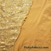 Gold on Gold Sequin Fabric: 4-Way Stretch Poly Spandex, Mini Sequins