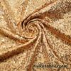 Gold on Gold Sequin Fabric: 4-Way Stretch Poly Spandex, Mini Sequins